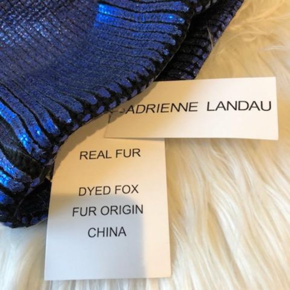 Adrienne Landau Metallic Wool/Fox Fur PomPom Hat main image 6